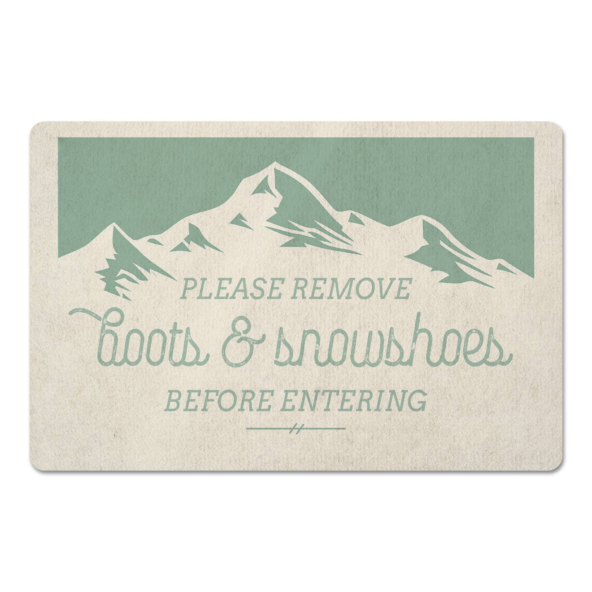 Boots And Snowshoes Mountain 27x18 Floor Mat